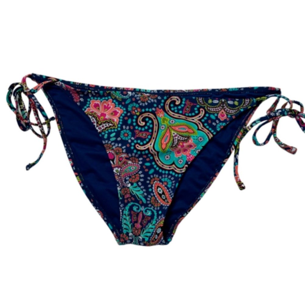 BP Paisley String Bikini Bottom Size XL Multi Color Ties On Sides